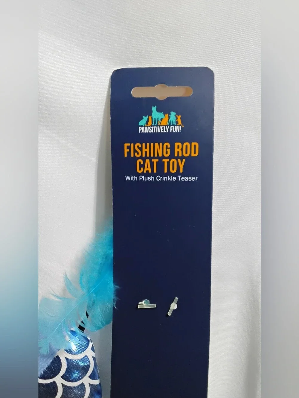 Pawsitively Fun! Fishing Rod Cat Toy with Retractable Crinkle Teaser